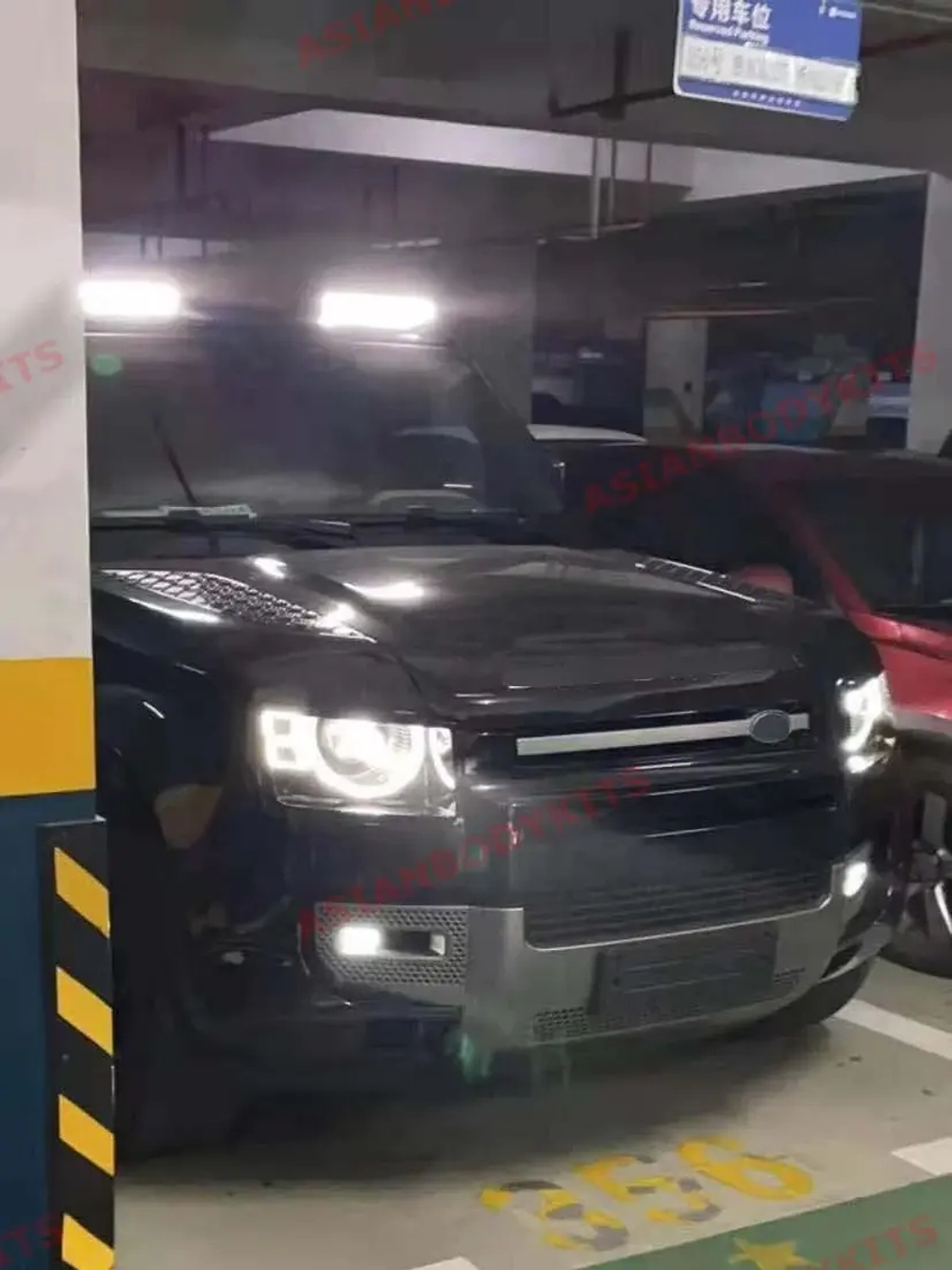 Карбоновая люстра на крышу со светодиодными ходовыми огнями (DRL) для Land Rover Defender L663 2020+ Лэнд Ровер Дефендер