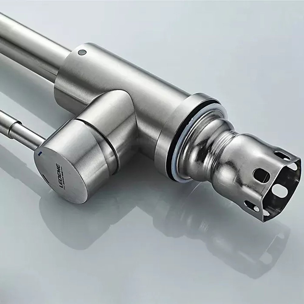 Смеситель для кухни Ledeme L4998-3 нержавеющая сталь