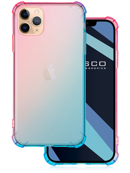 Чехол ROSCO для Apple iPhone 11 Pro Max оптом (арт. IP11PM-HARD-TPU-PINK-BLUE)