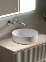 Тумба с раковиной Sancos SNOB R 80 со столешницей, бежевая матовая
