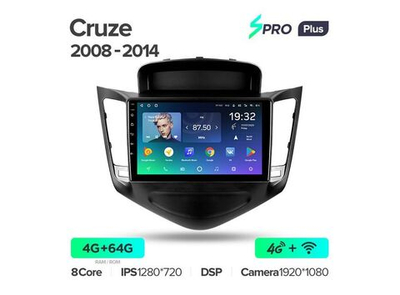 Магнитола Teyes SPRO Plus 4-64 Chevrolet Cruze J300 2008 — 2014 9.0"