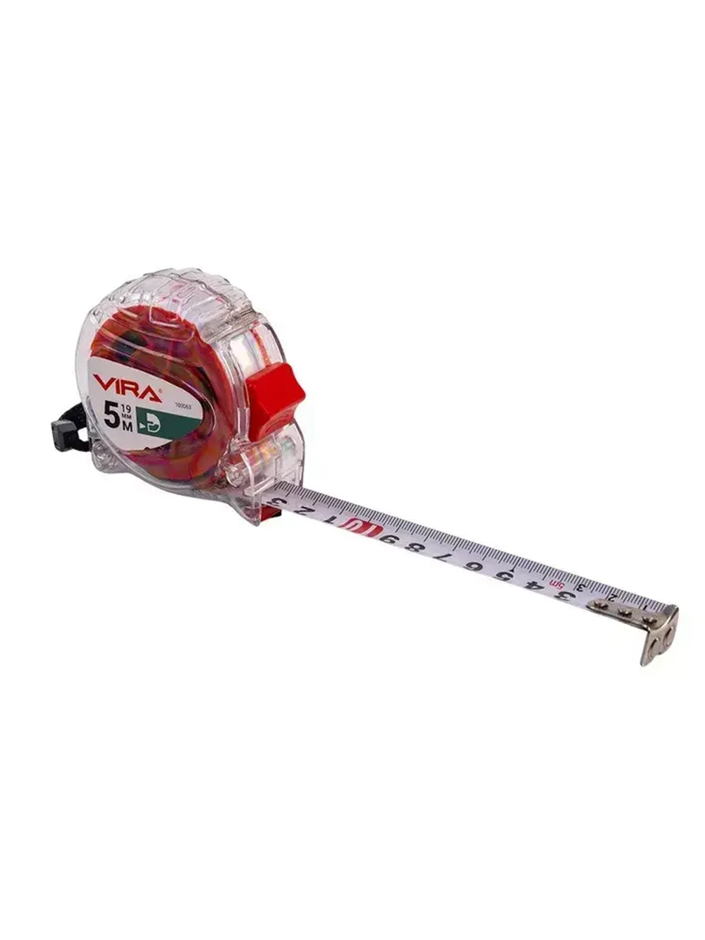 Рулетка 5 м х 19 мм с магнитным зацепом прозрачная VIRA