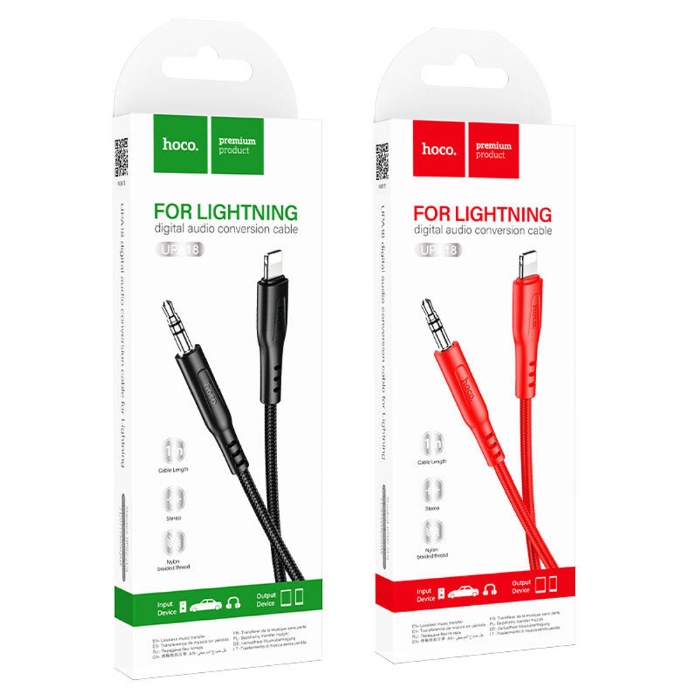 Аудио Адаптер HOCO DUA18 Lightning - 3.5mm AUX (черный)