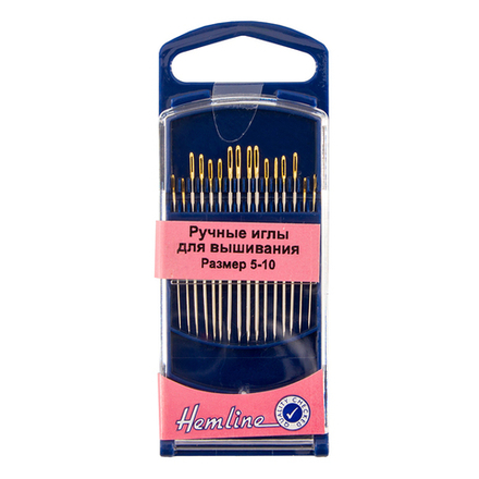 Иглы для вышивания с острым кончиком в пластиковом контейнере № 5-10, 16 шт (10216170/180221/0043201
