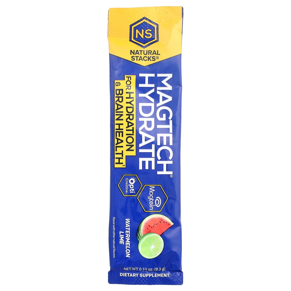 Natural Stacks, MagTech® Hydrate, арбуз и лайм, 14 стик-пакетов по 9,3 г (0,33 унции)