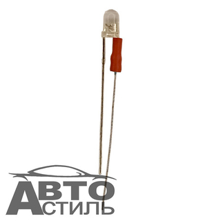 Светодиод 12V T 4  в щиток приборов в кнопки с длинными усиками (красный)