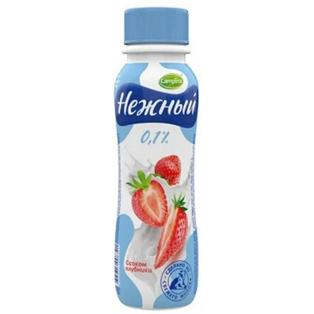 Напиток йогуртный Нежный Клубника 0.1% 285 гр