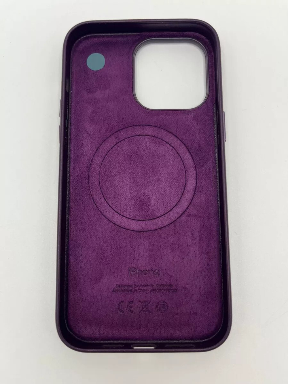 Кожаный чехол Leather Case iPhone 14 Pro Max, Dark Cherry Темно-Фиолетовый