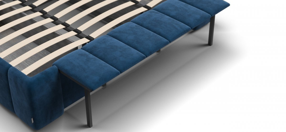 Босс ХО Кровать 180*200 без набора светильников Велюр Монолит синий