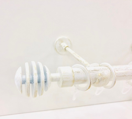 Карниз кованый для штор Ост Шар скан d 25 однорядный, цвет белое золото