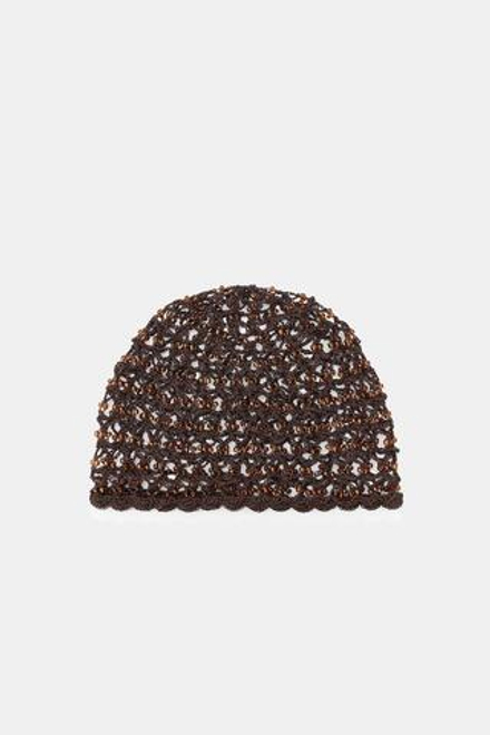 ZARA ШАПОЧКА С БУСИНАМИ, КОРИЧНЕВЫЙ