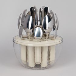 НАБОР СТОЛОВЫХ ПРИБОРОВ НА ВРАЩАЮЩЕЙСЯ ПОДСТАВКЕ, 24ПР