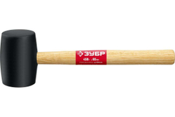 Чёрная резиновая киянка с деревянной рукояткой ЗУБР 450г 2050-65_z02