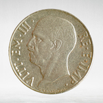 Italy 20 Centesimi 1942 R "Head of Italy with Fasces – Victor Emmanuel III", XF