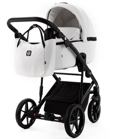 Детская коляска Adamex Mobi Deluxe New 3 в 1 MN-SA1 (БЕЛАЯ КОЖА)
