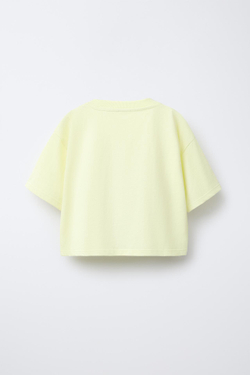 ZARA ФУТБОЛКА С ПРИНТОМ CINNAMOROLL © SANRIO, ЛАЙМОВЫЙ