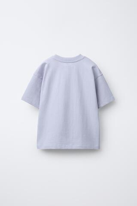 ZARA ФУТБОЛКА С ПРИНТОМ, СИРЕНЕВЫЙ