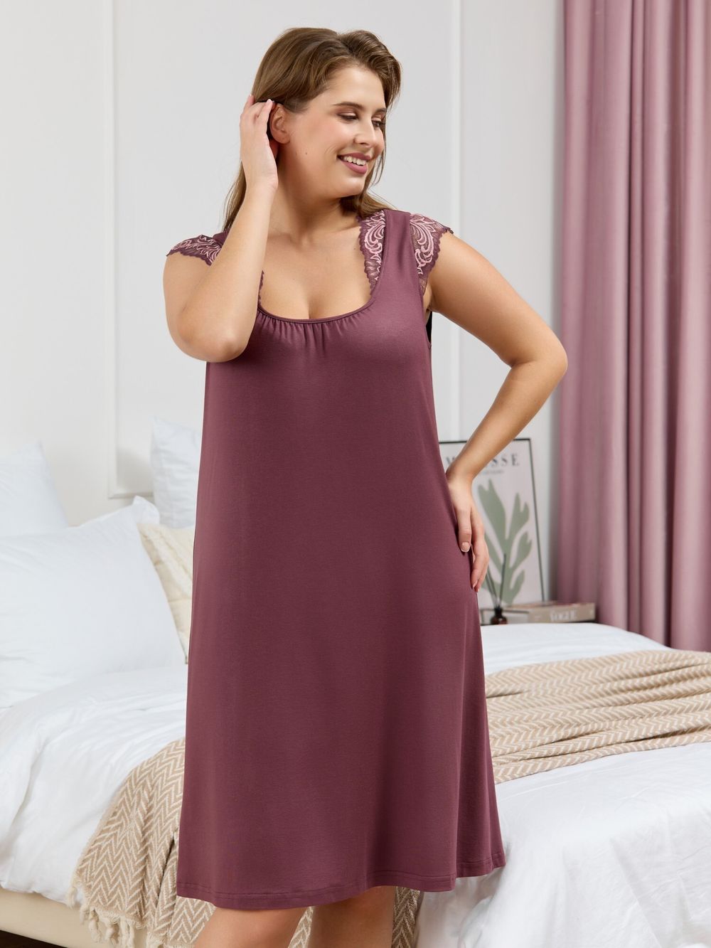 Ночная сорочка Ависта Виотекс БАКЛАЖАНОВЫЙ