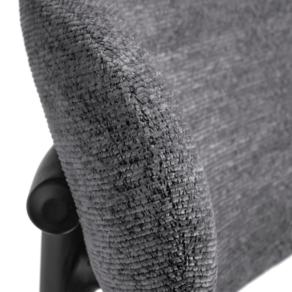 Стул полубарный Bradex Home Lucas 2 серый шенилл с чёрными ножками