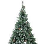 Ёлка «Кристальная» 210 см, Леска+ПВХ, шишки,белое напыление (900 веток)