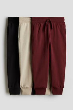 H&M Набор из трех брюк-джоггеров, бордовый