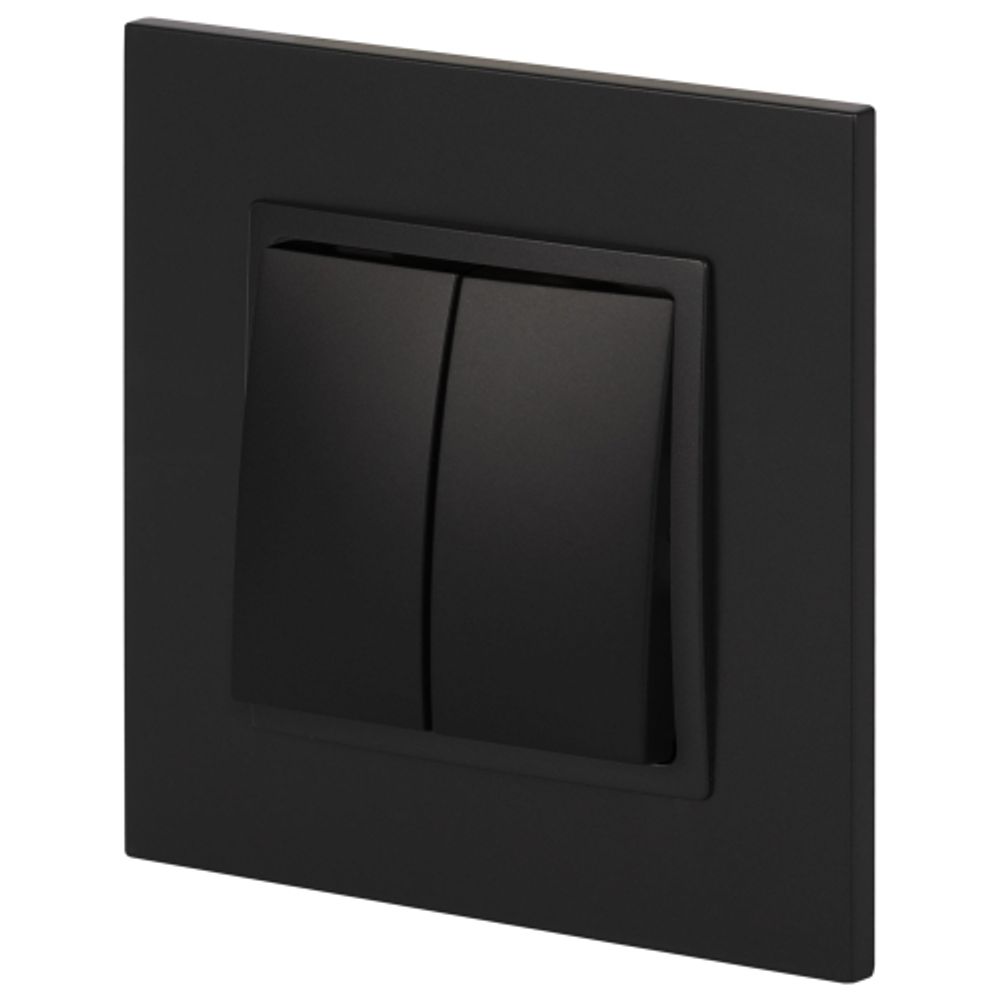 14-1106-05 ЭРА Переключатель двойной, 10АХ-250В, IP20, Эра Elegance, антрацит | Elegance Антрацит