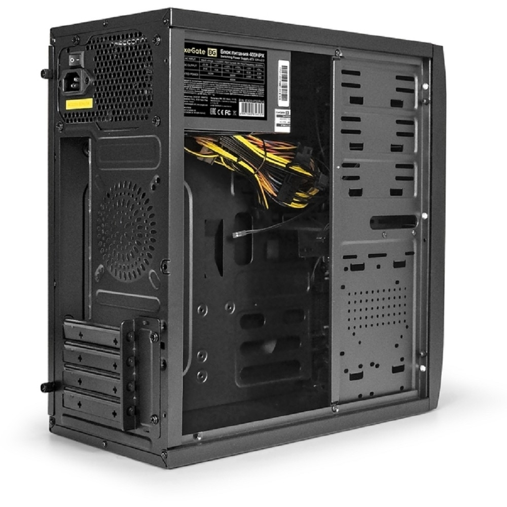 Корпус для компьютера Exegate EX292981RUS Корпус Minitower ExeGate mEVO-7807 (mATX, без БП, 1*USB+1*USB3.0, черный 1x12 см с RGB подсветкой)