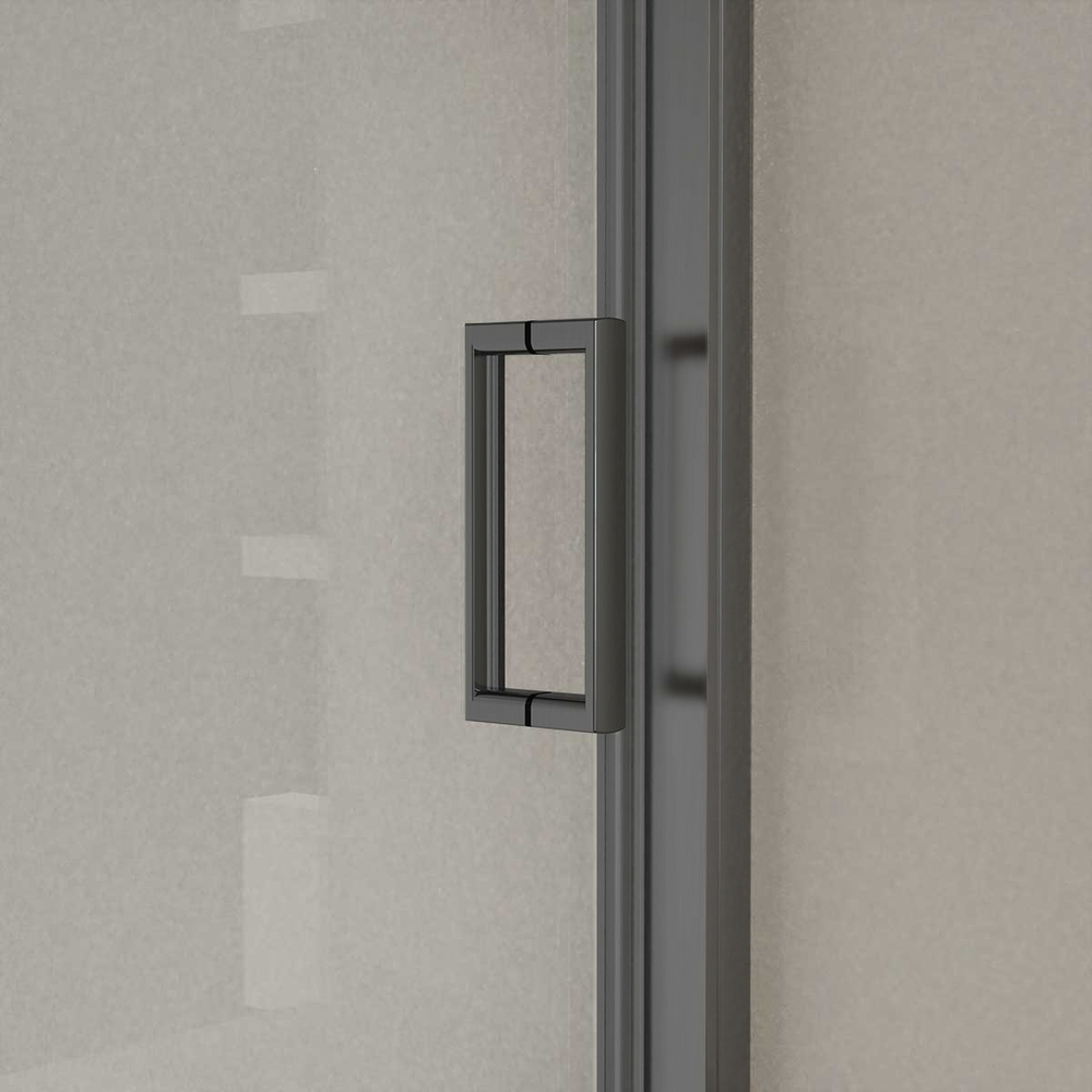 Душевая дверь Сити (City) VDS-5CT150CLGM, 1500, вороненая сталь, стекло прозрачное