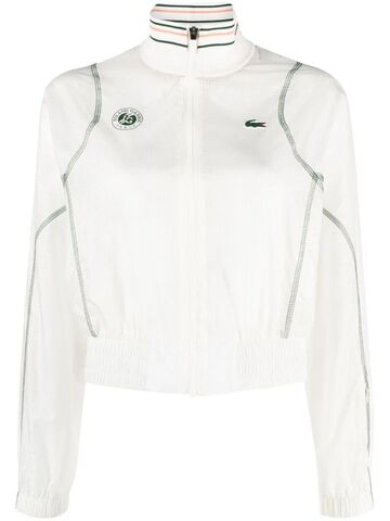 Женская Кофта теннисная Lacoste Sport Roland Garros Edition Post-Match Cropped Jacket - белый