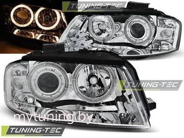 Передние фары Audi A3 8P angel eyes chrome