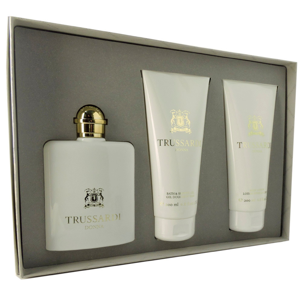 Trussardi Donna set(edp 100+bash&sh/g 200+body lotion 200) — шикарный парфюмерный подарочный набор для женщин.