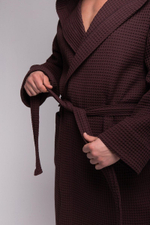 Халат вафельный с капюшоном 56-58 шоколад