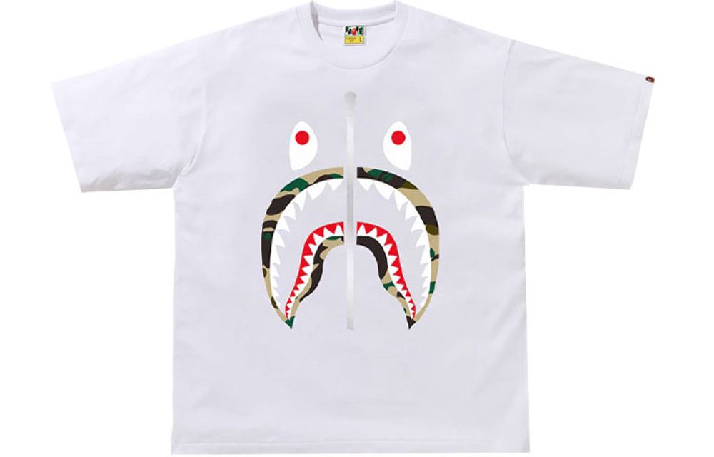 A Bathing Ape 1st Camo Shark Tee Ss22 белый желтый
