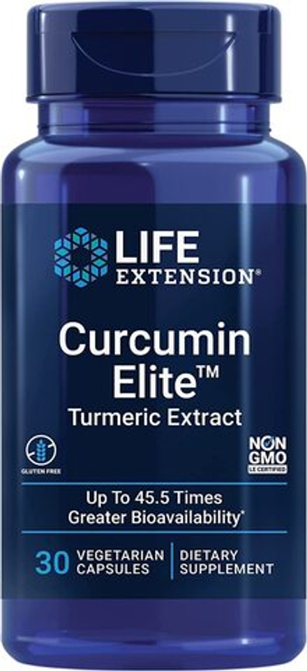 Life Extension, Экстракт куркумы, Curcumin Elite Turmeric Extract, 30 вегетарианских капсул