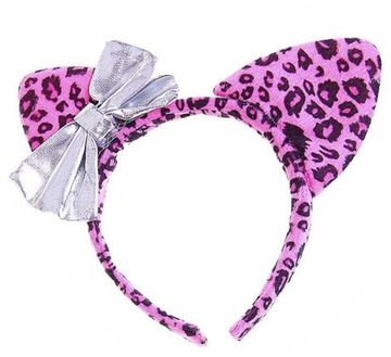 Ободок " Ушки леопарда с бантиком"