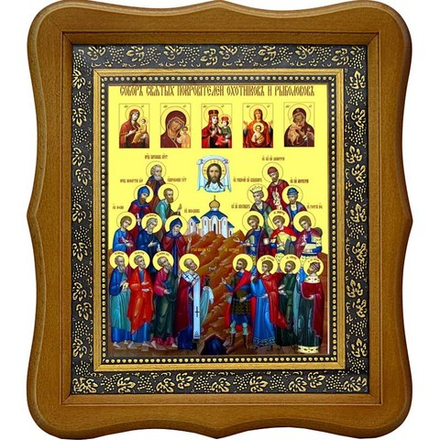 Собор Святых Покровителей Охотников и Рыболовов. Икона на холсте.