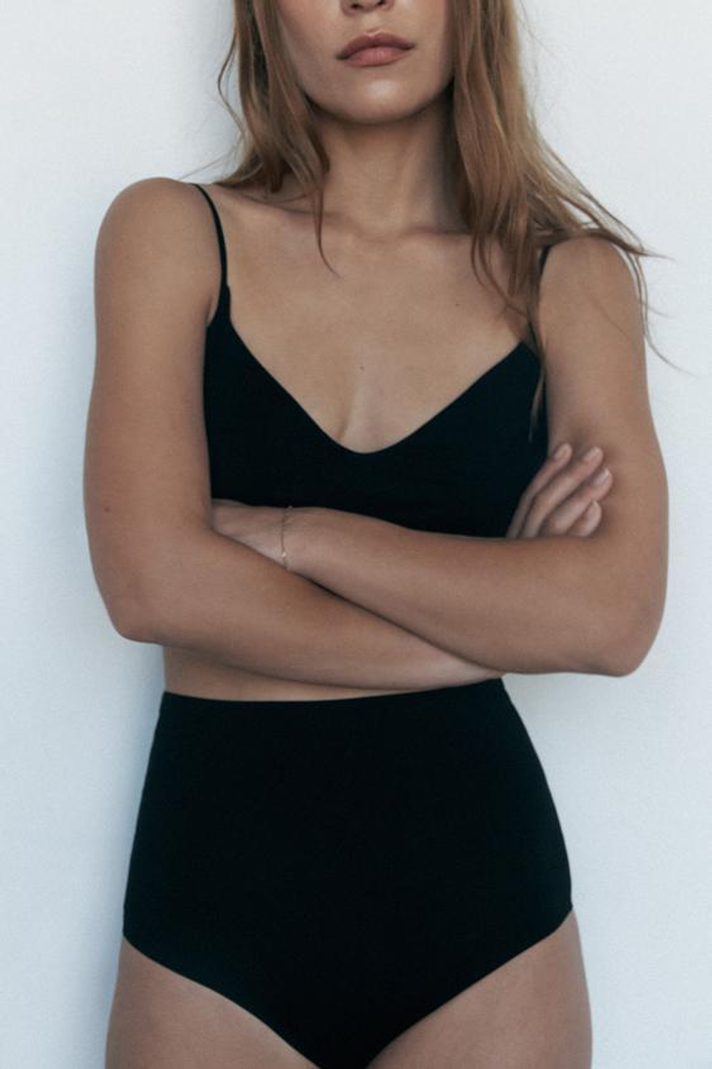 ZARA ТРУСЫ-СЛИПЫ С ЗАВЫШЕННОЙ ТАЛИЕЙ, ЧЕРНЫЙ