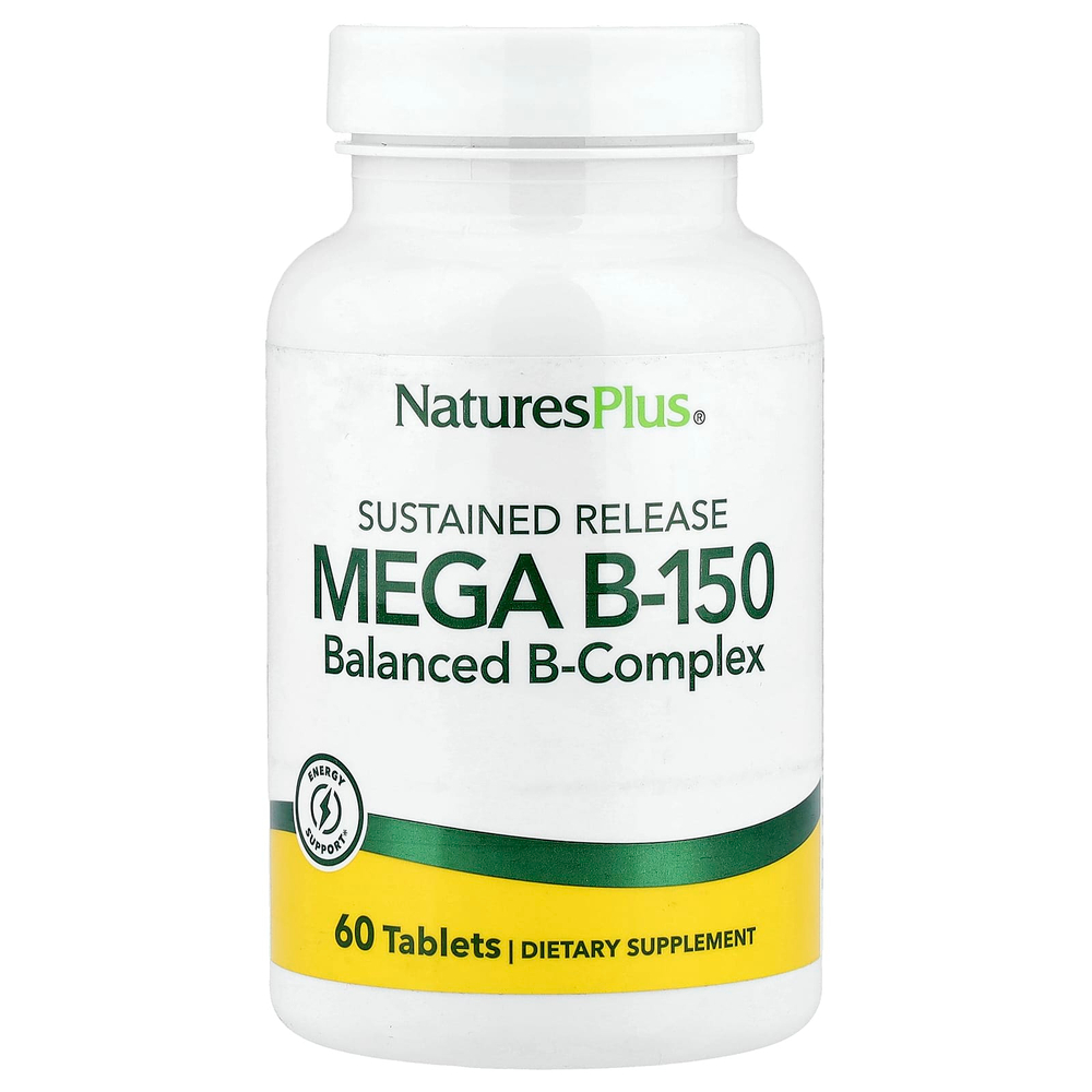 NaturesPlus, Mega B150, витамин B с длительным высвобождением, 60 таблеток