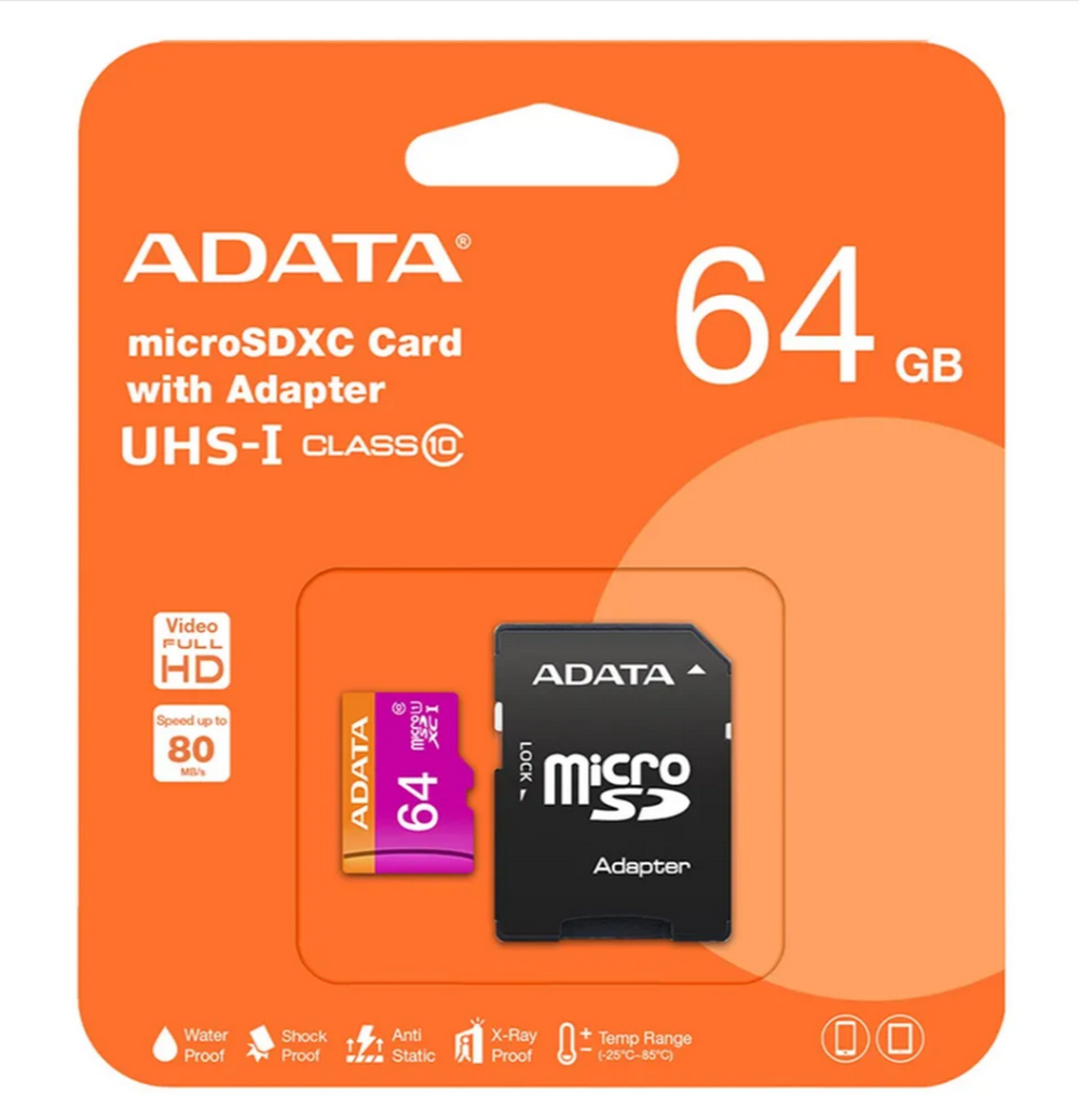 Карта памяти Micro SDXC 64GB ADATA UHS-I Class10 +адаптер