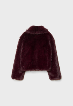 STRADIVARIUS Укороченная шуба из искусственного меха, фиолетовый