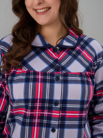 Халат Х-138/клеткасерая-малина