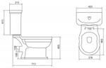 УНИТАЗ-КОМПАКТ С ГОРИЗОНТАЛЬНЫМ ВЫПУСКОМ ВОДЫ BELBAGNO BOHEME P-TRAP BB115CP