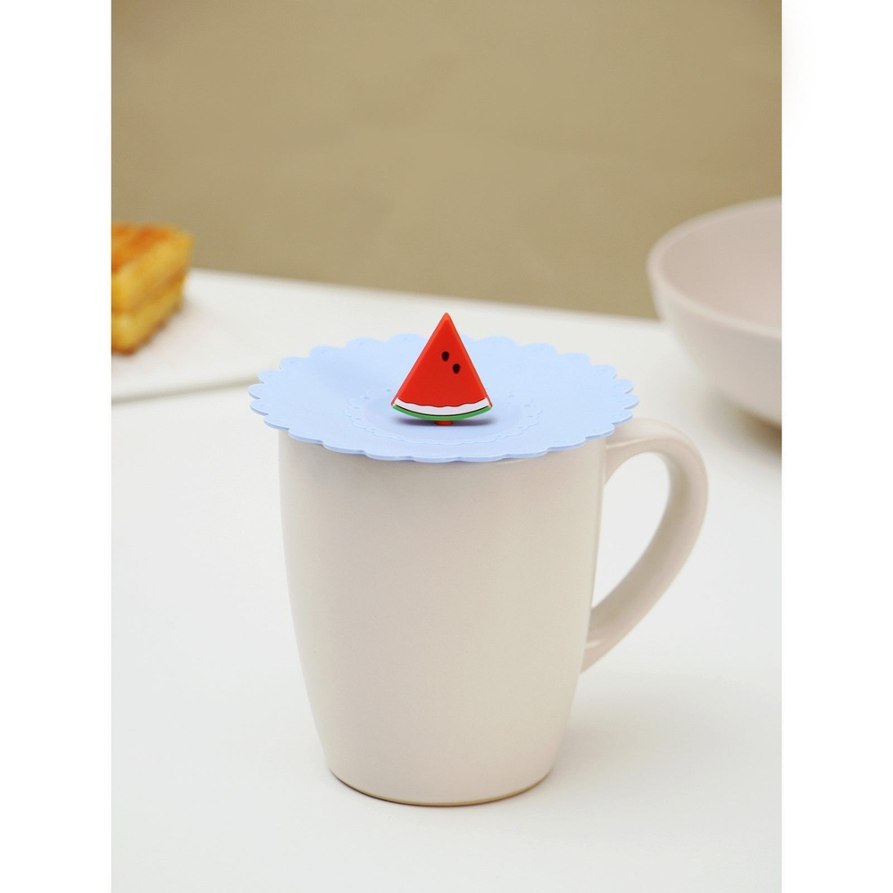 Крышка-непроливайка силиконовая Доляна «Арбуз», d=11 см, цвет васильковый