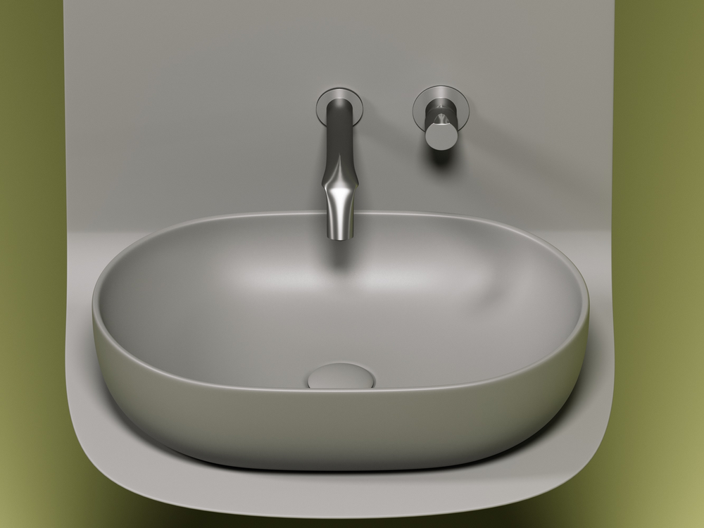 Умывальник чаша накладная овальная (цвет Антрацит Матовый) Element 600x415x135мм