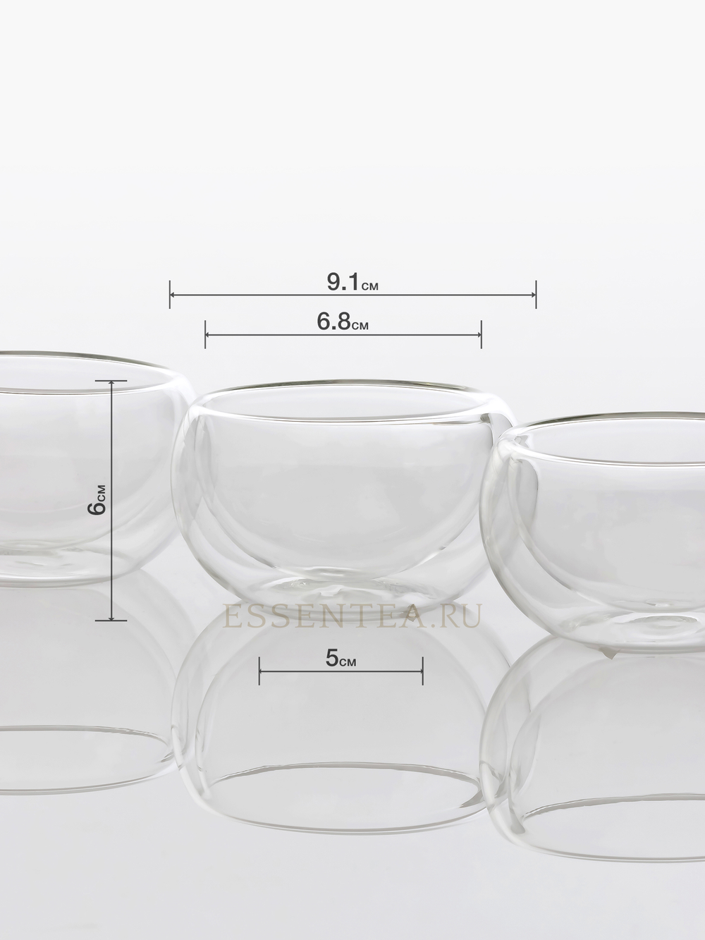 Чашка из боросиликатного стекла с двойными стенками 150 мл