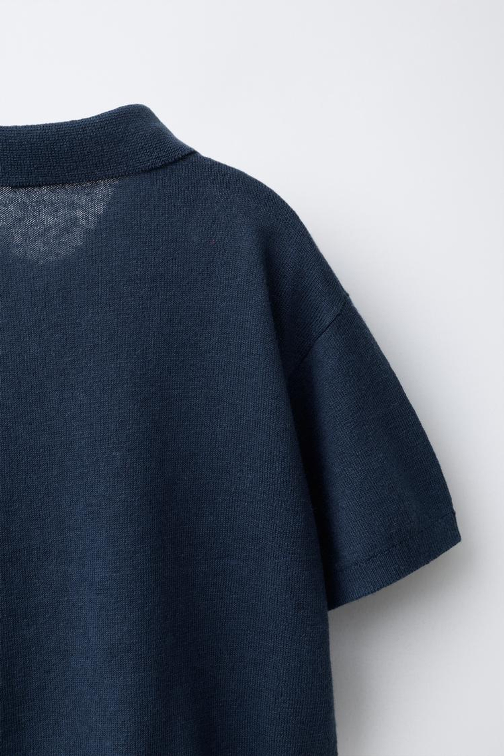 ZARA ТРИКОТАЖНАЯ ФУТБОЛКА ПОЛО, МОРСКОЙ СИНИЙ