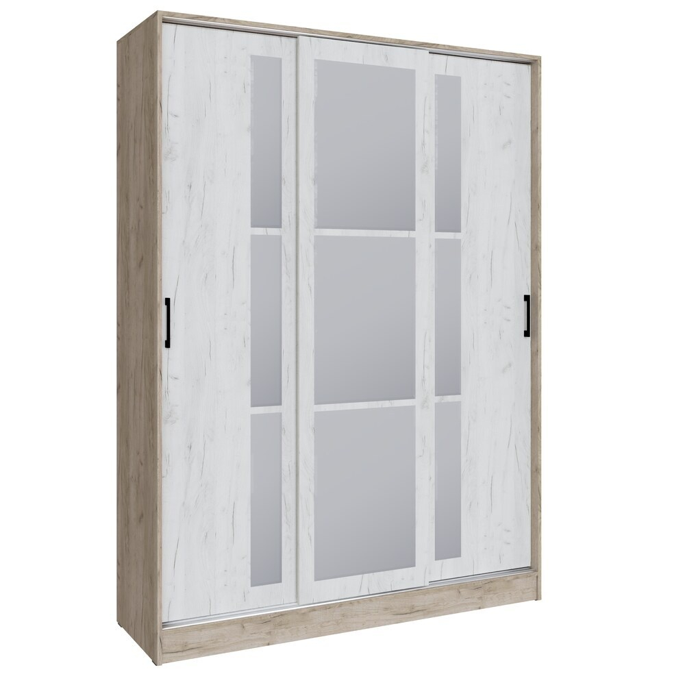 Шкаф-купе Стиль-2 160, Дуб крафт серый,Дуб крафт белый