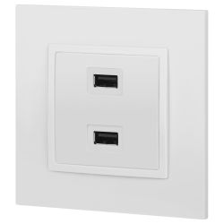 14-4110-01 ЭРА Устройство зарядное USB, 230В/5В-2100мА, IP20, Эра Elegance, белый