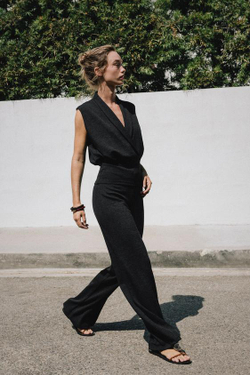 ZARA БАЗОВЫЕ БРЮКИ ПИКЕ, ТЕМНЫЙ АНТРАЦИТ