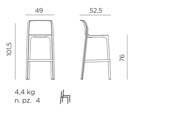 Барный стул Net антрацит
